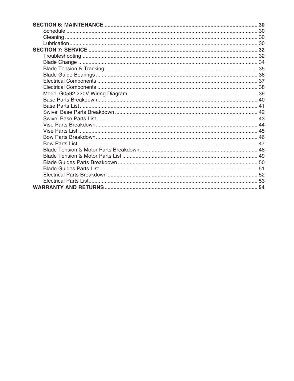 Grizzly G0592 User Manual | Page 4 / 60