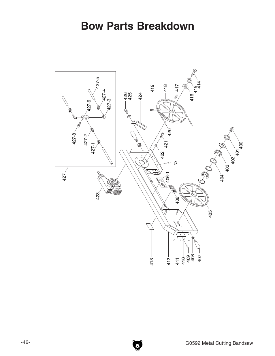 Bow parts breakdown | Grizzly G0592 User Manual | Page 48 / 60