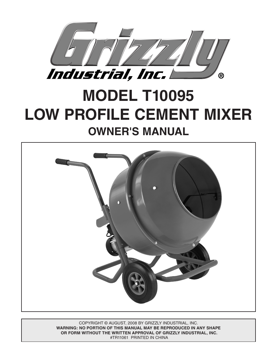 Grizzly Low Profile Cement T10095 User Manual | 24 pages
