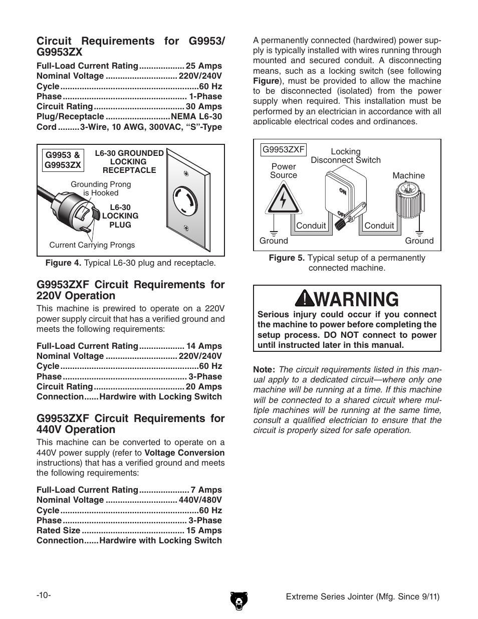 Grizzly Extren Series Jointer g9860 User Manual | Page 12 / 76