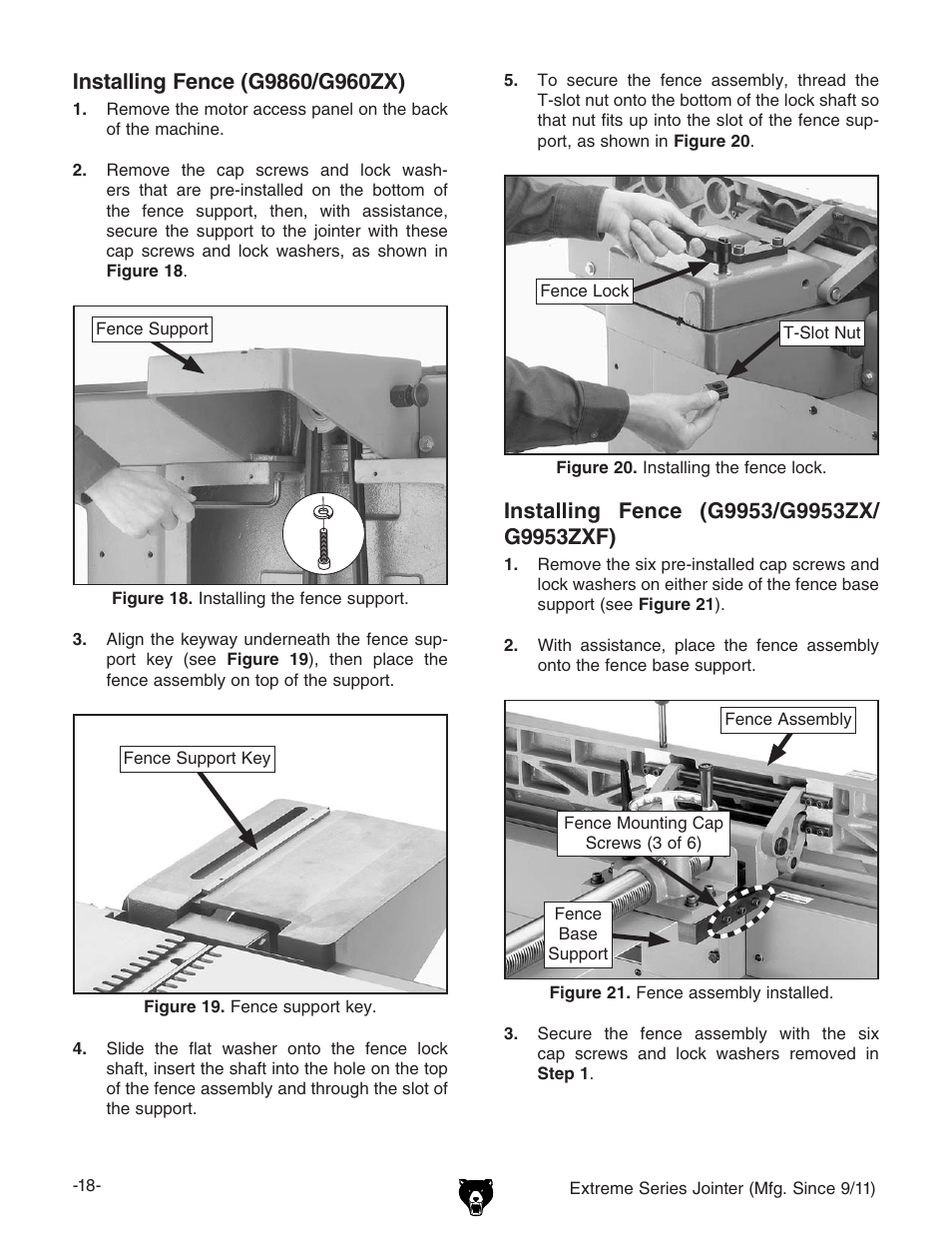 Grizzly Extren Series Jointer g9860 User Manual | Page 20 / 76