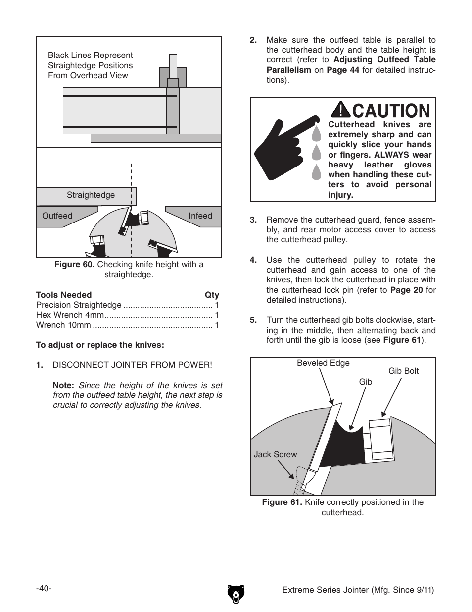 Grizzly Extren Series Jointer g9860 User Manual | Page 42 / 76