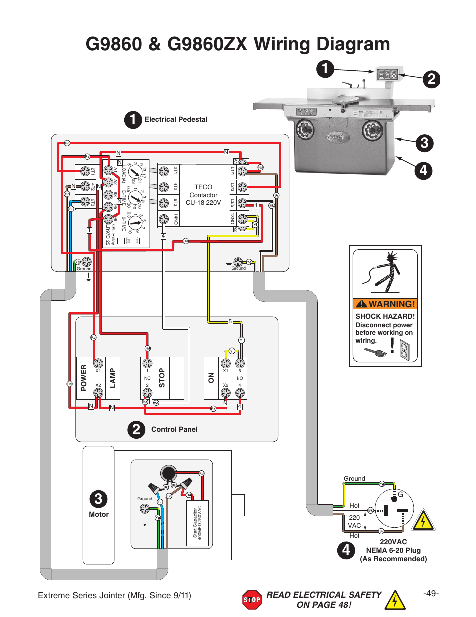 Warning | Grizzly Extren Series Jointer g9860 User Manual | Page 51 / 76