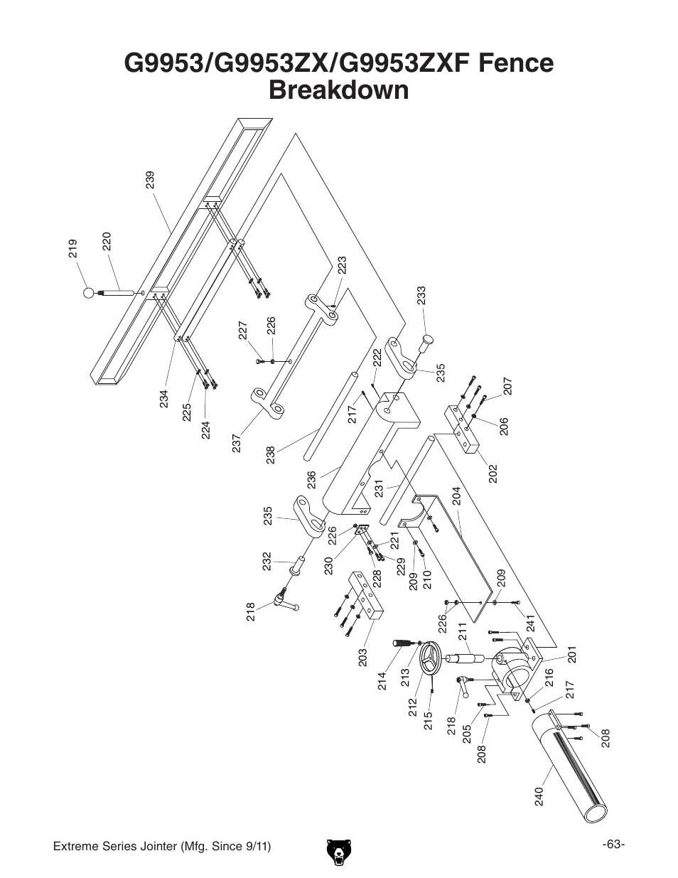 Grizzly Extren Series Jointer g9860 User Manual | Page 65 / 76