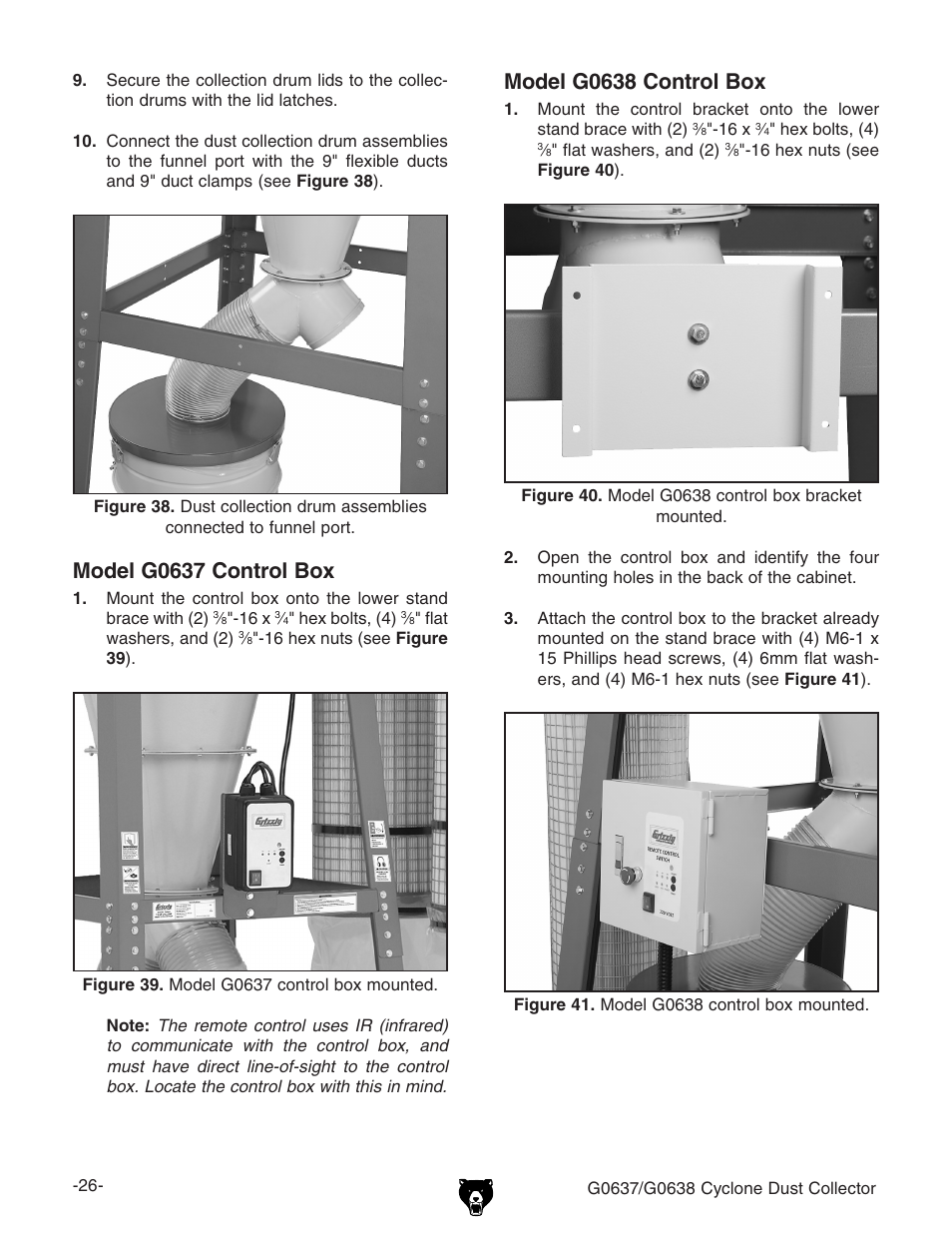 Model g0638 control box, Model g0637 control box | Grizzly G0638 User Manual | Page 28 / 60