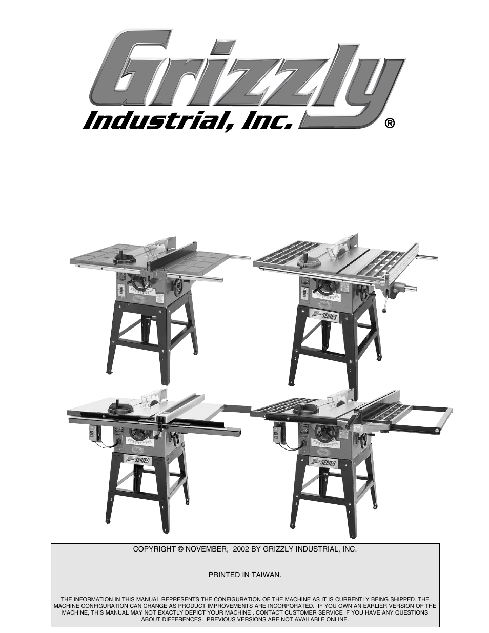 Grizzly Model G1022proz User Manual | 84 pages