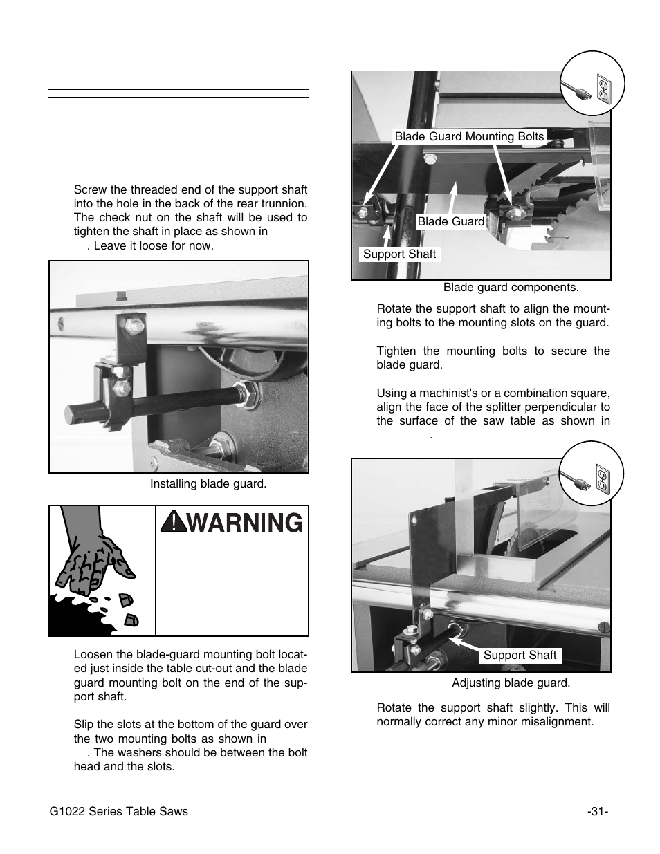 Blade guard | Grizzly Model G1022proz User Manual | Page 33 / 84