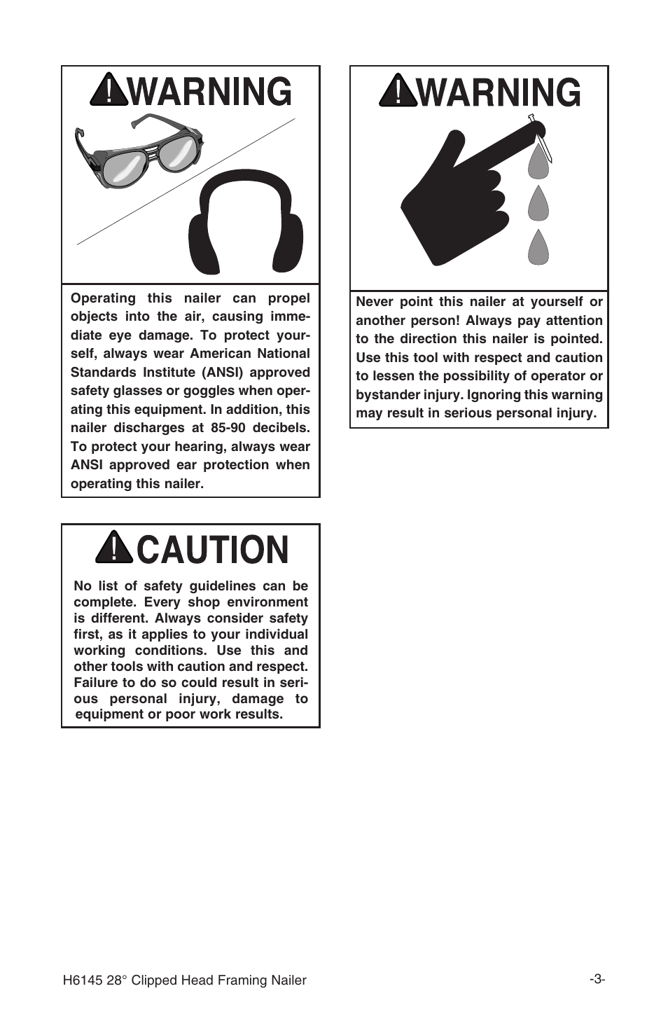 Grizzly 28 clipped head framing nailer h6145 User Manual | Page 5 / 20