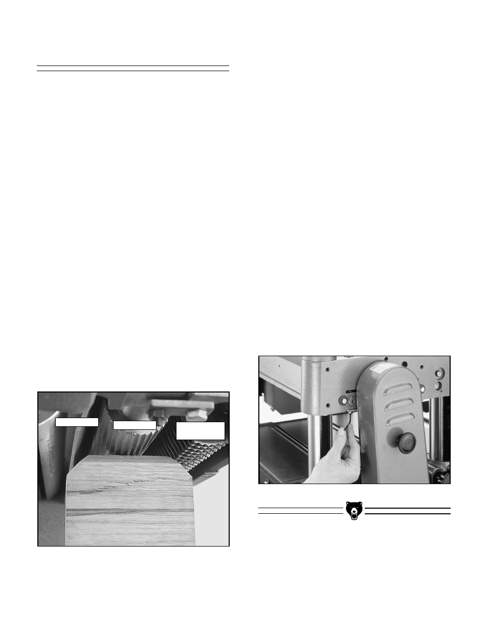 Feed roller height | Grizzly G1021Z User Manual | Page 22 / 39