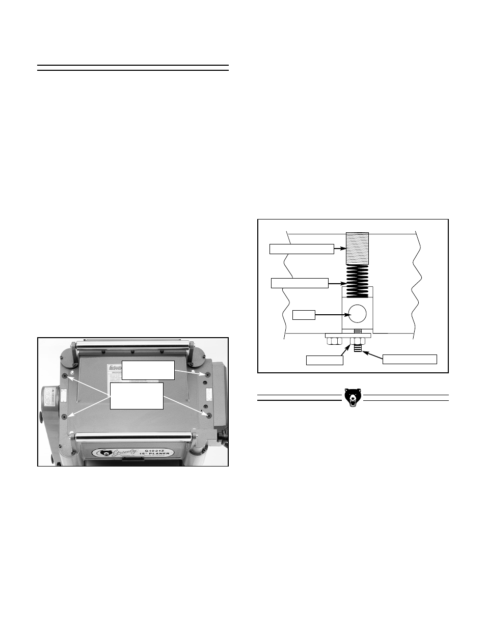 Feed roller pressure | Grizzly G1021Z User Manual | Page 23 / 39