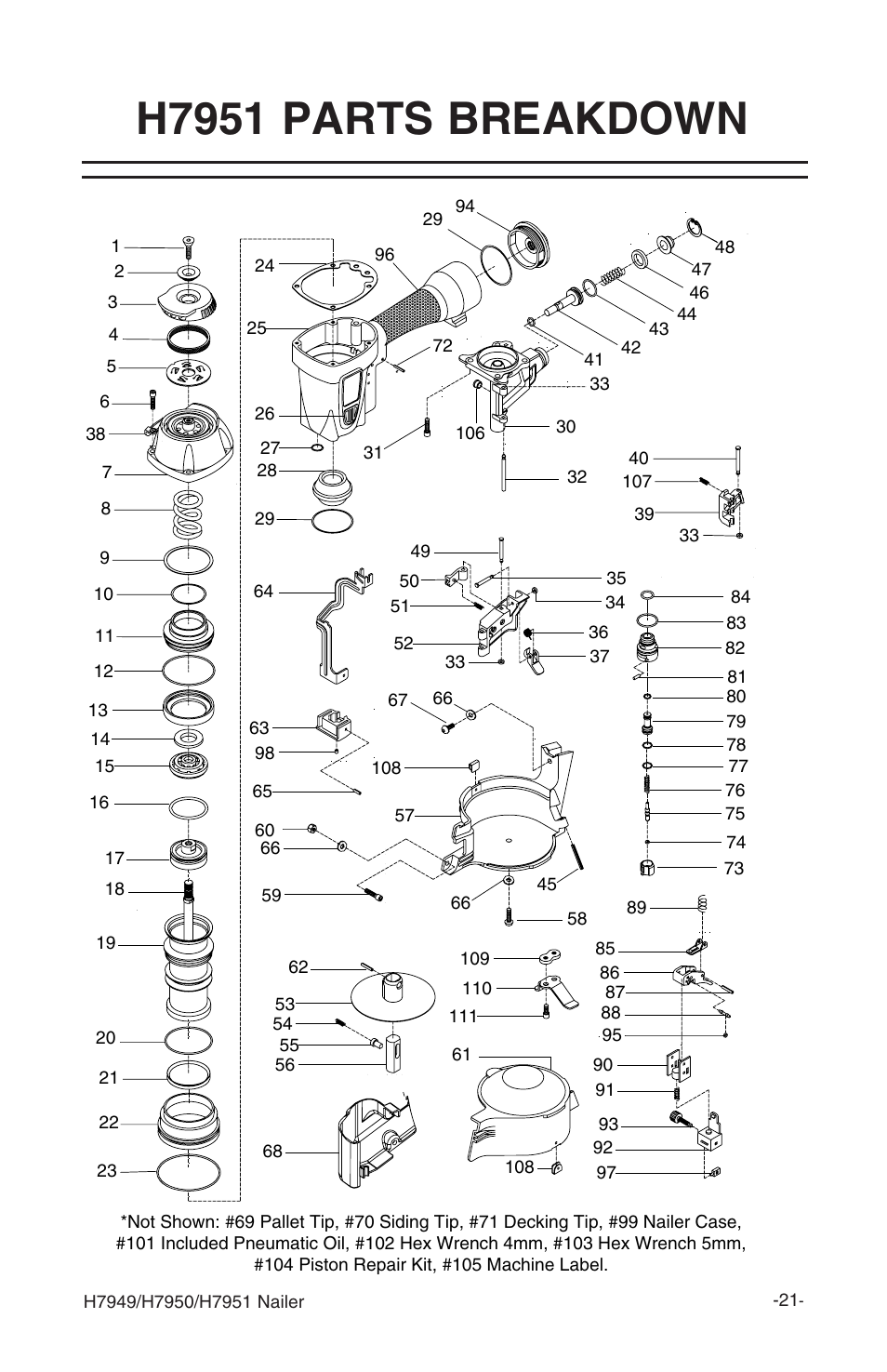 H7951 parts breakdown | Grizzly H7949 User Manual | Page 23 / 32