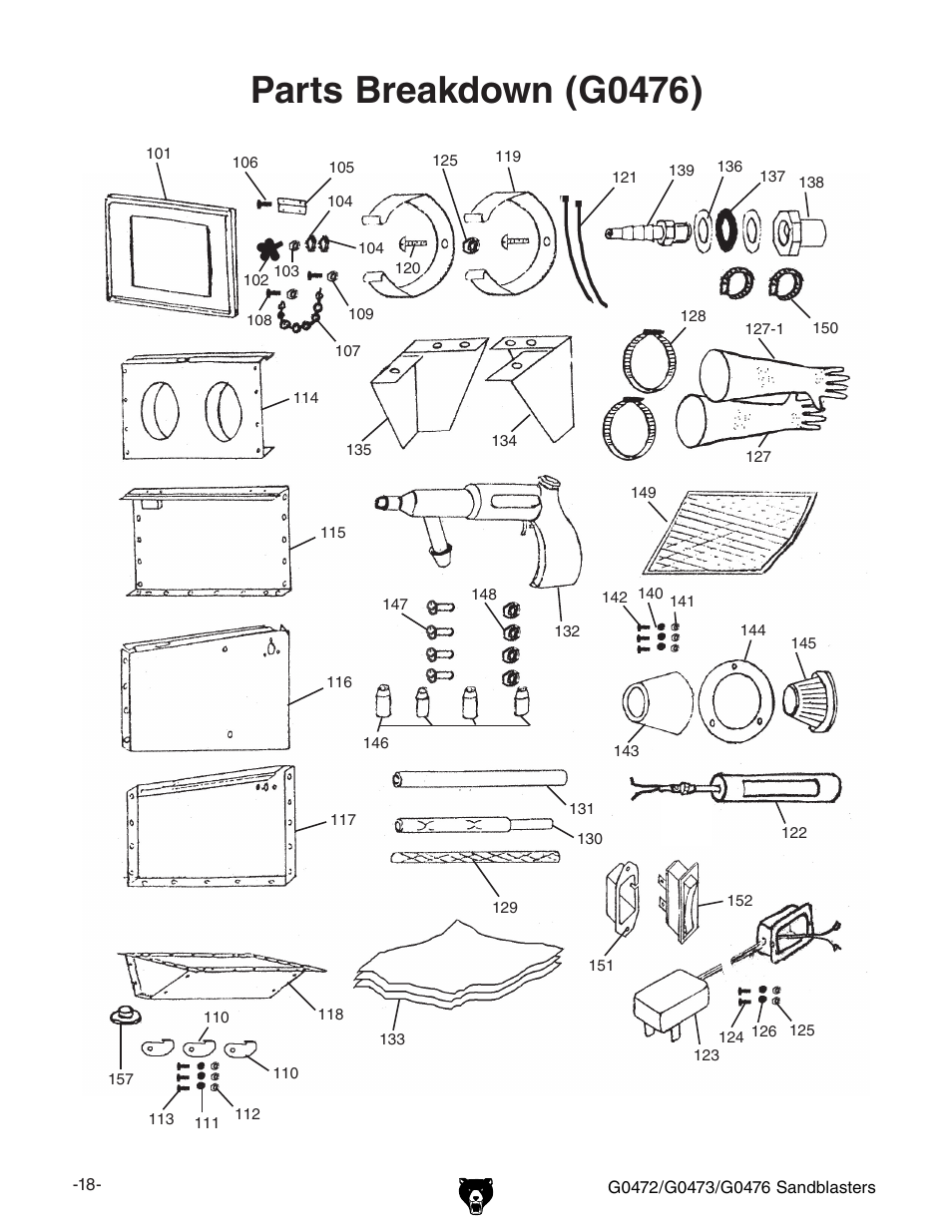 Parts breakdown (g0476) | Grizzly G0476 User Manual | Page 20 / 24
