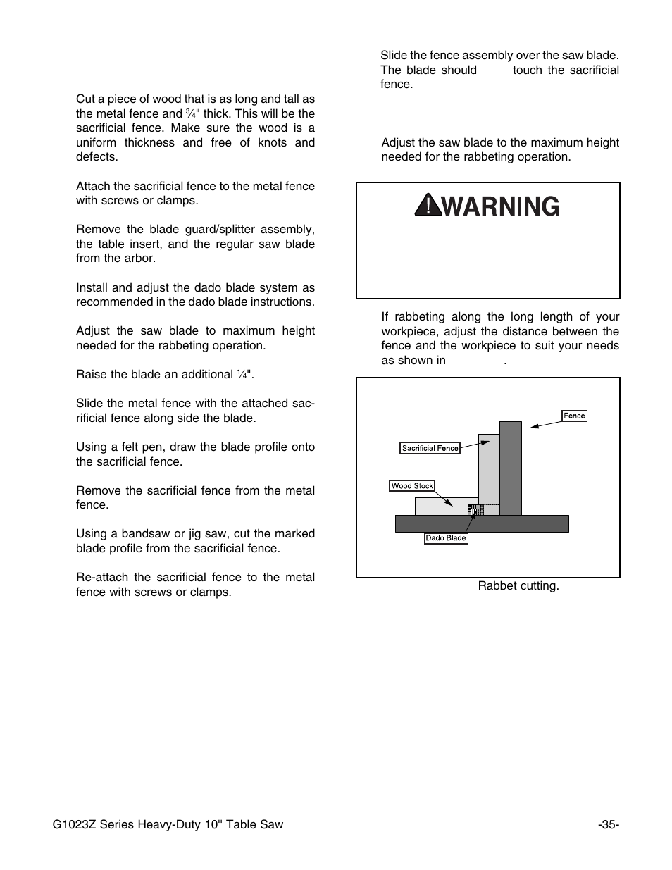 Grizzly Model G1023zx3 User Manual | Page 37 / 63