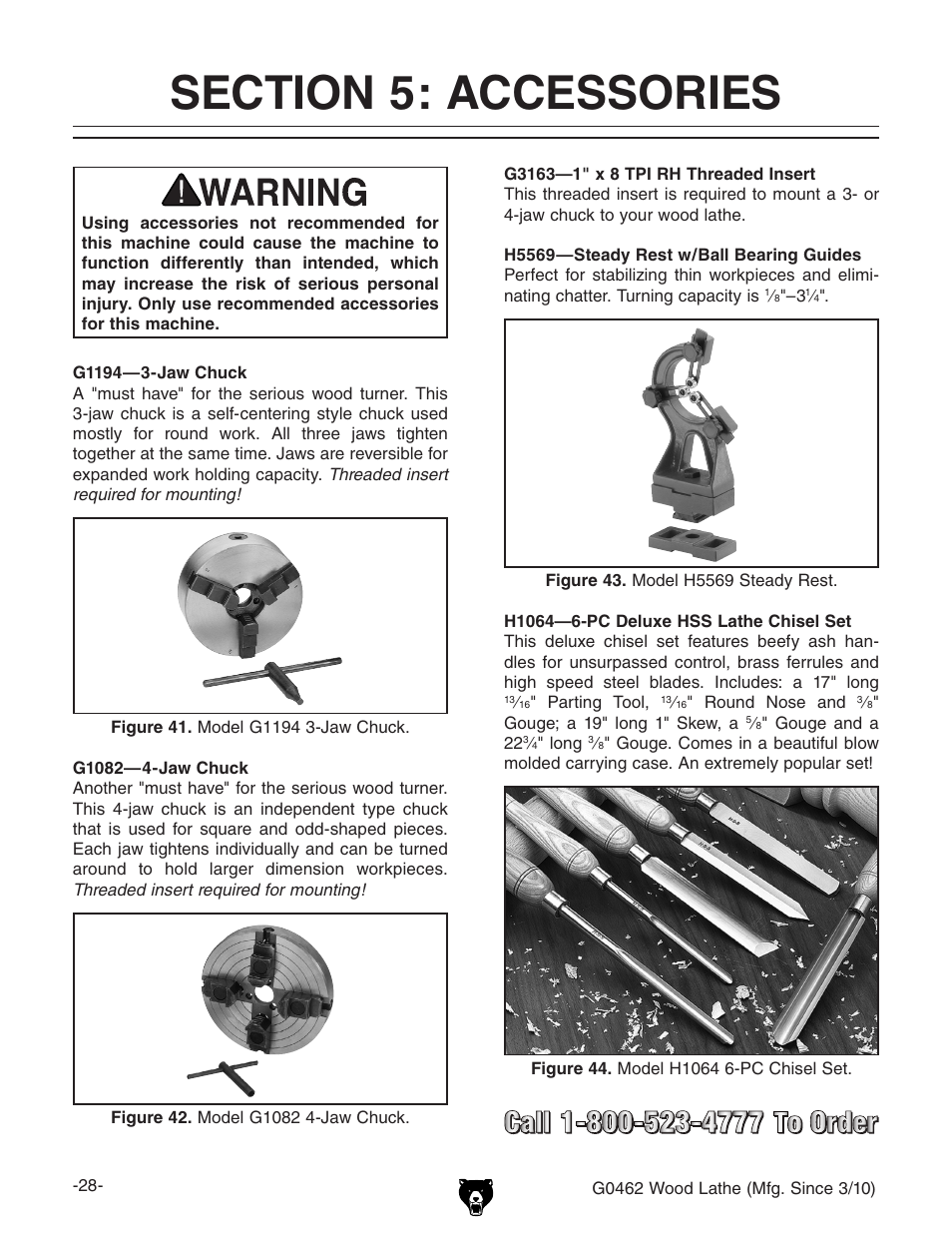 Grizzly G0462 User Manual | Page 30 / 44