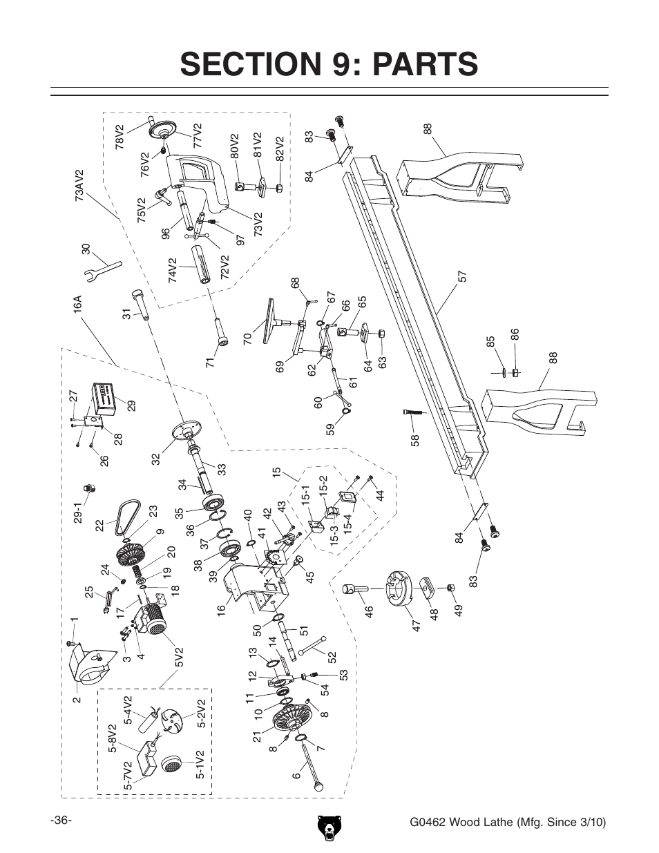 Grizzly G0462 User Manual | Page 38 / 44