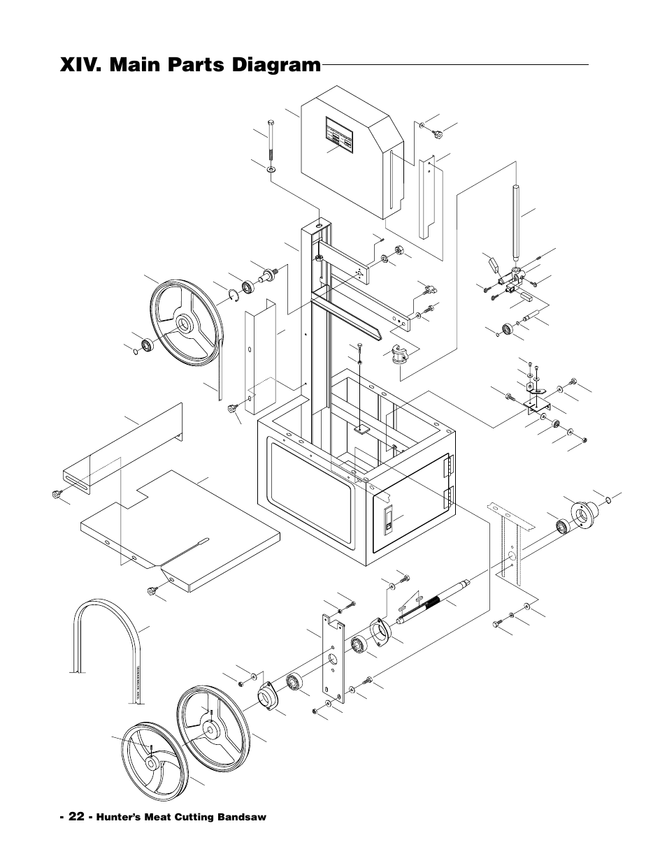Xiv. main parts diagram | Grizzly G1016 User Manual | Page 25 / 30