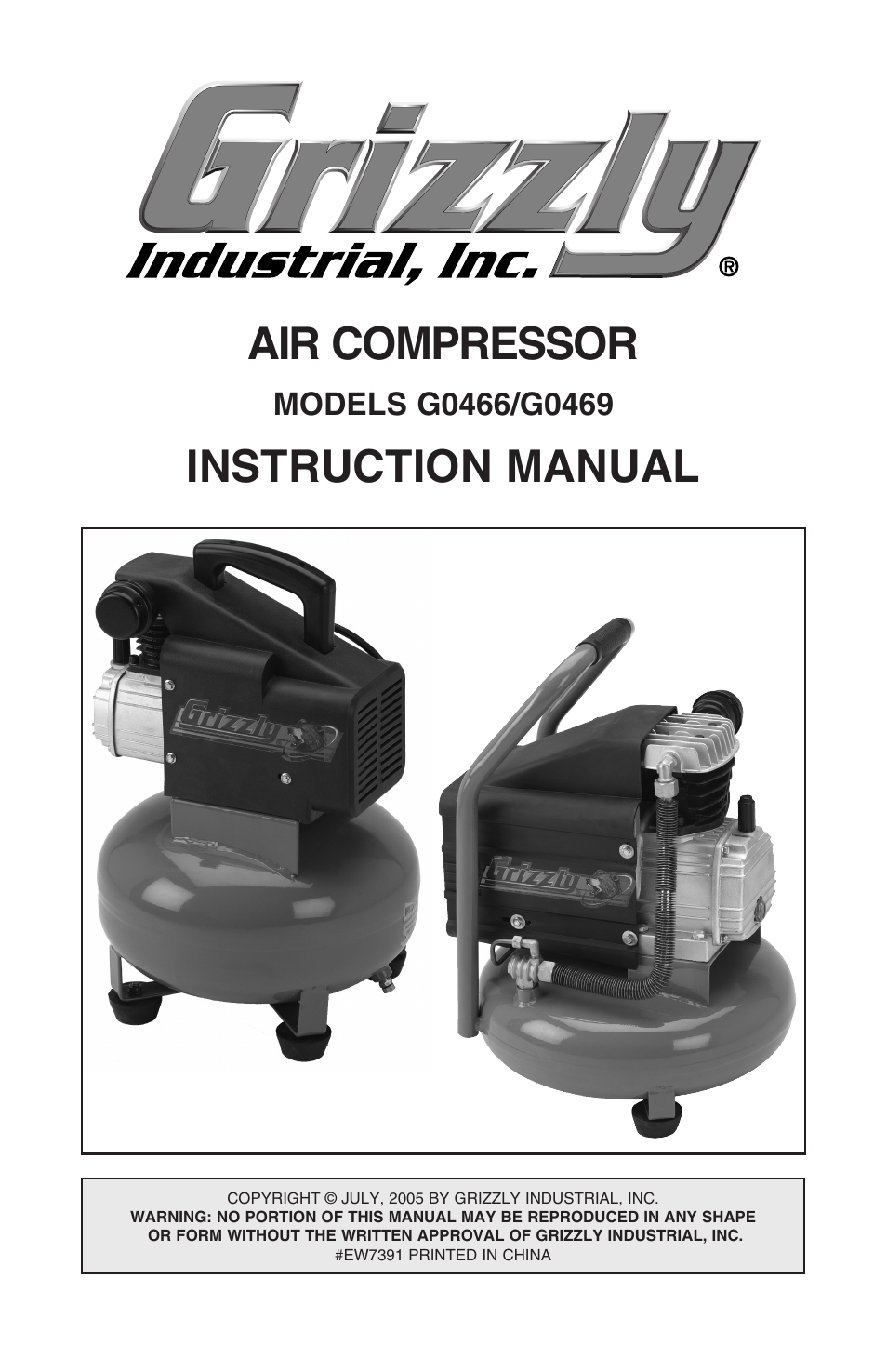 Grizzly G0469 User Manual | 32 pages