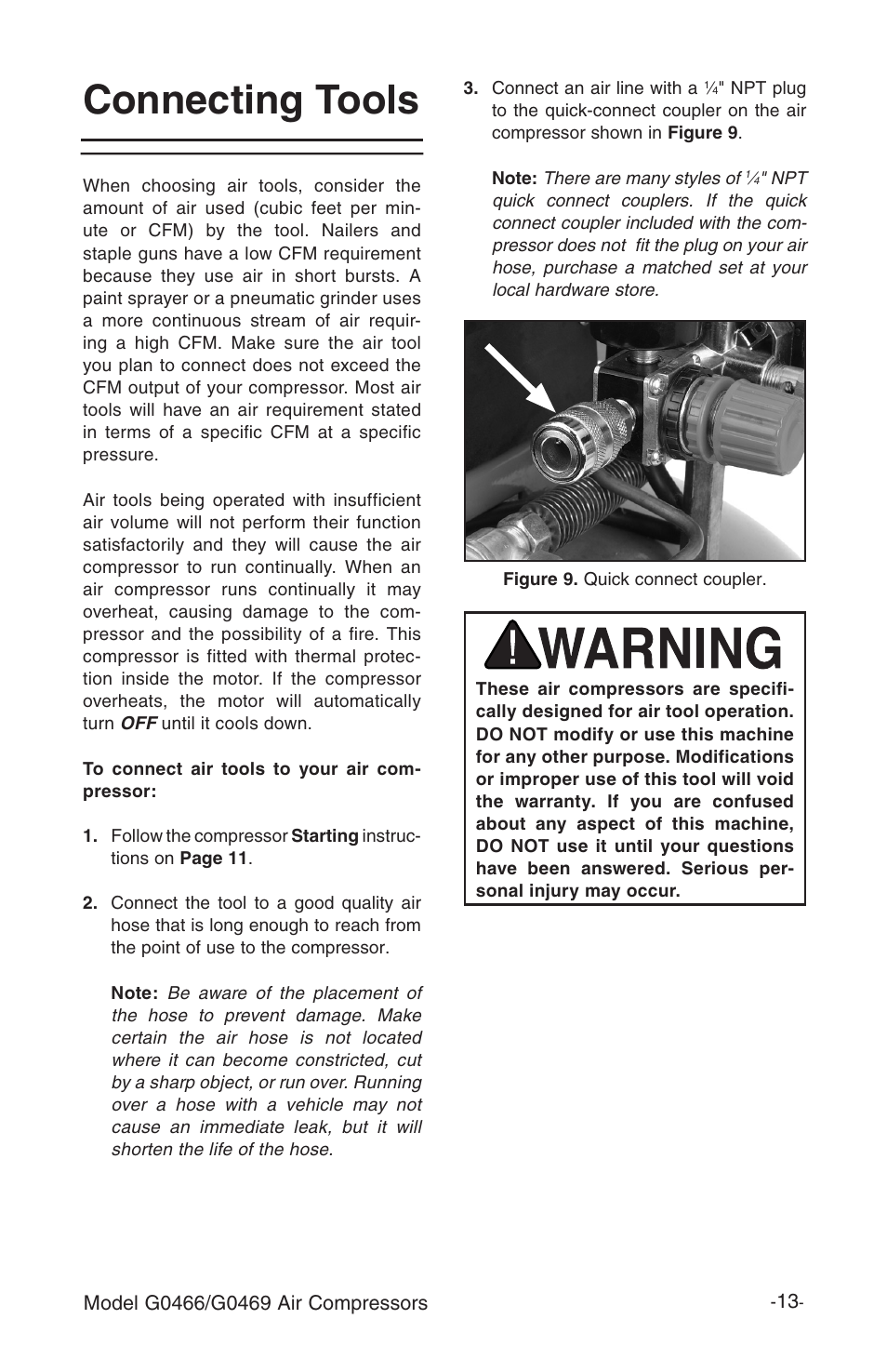 Connecting tools | Grizzly G0469 User Manual | Page 15 / 32