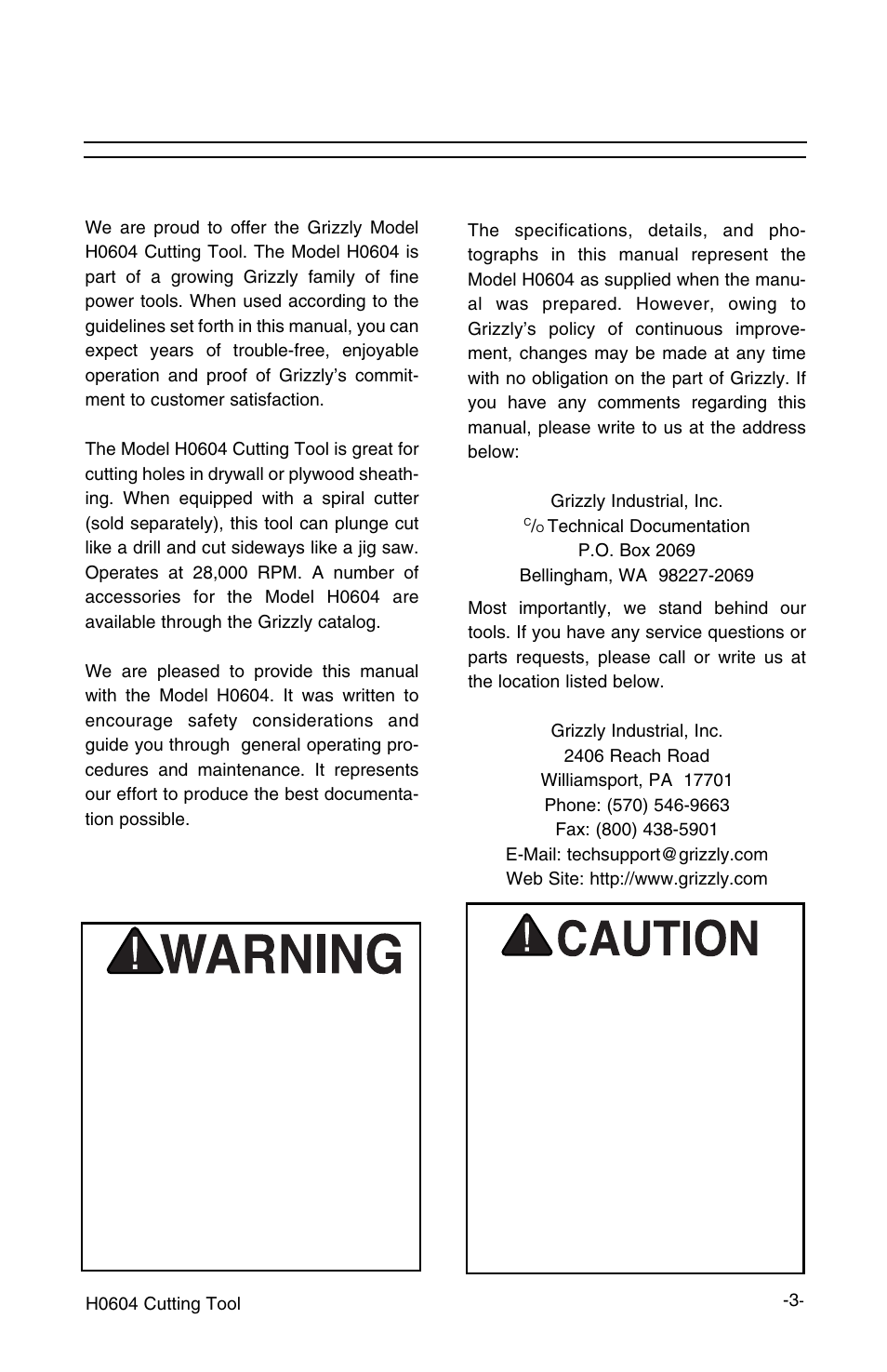 Introduction, Commentary | Grizzly H0604 User Manual | Page 5 / 10