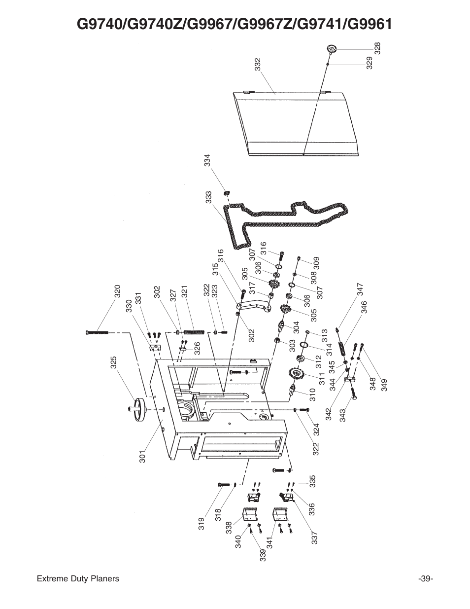 Grizzly Extreme Duty Planners G9740 User Manual | Page 41 / 76