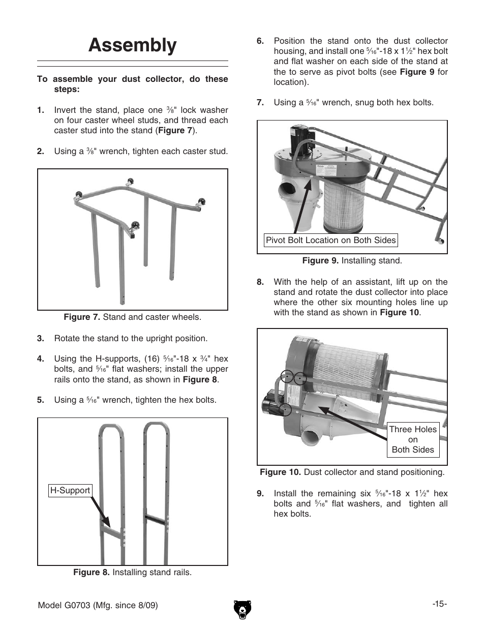 Assembly | Grizzly G0703 11 User Manual | Page 15 / 40