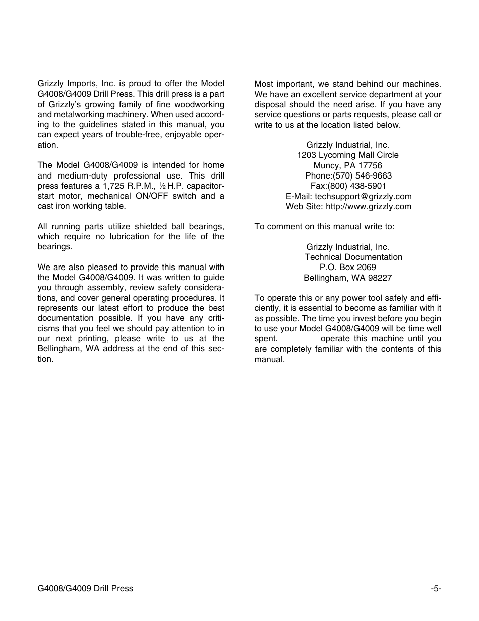 Grizzly G4008 User Manual | Page 7 / 26