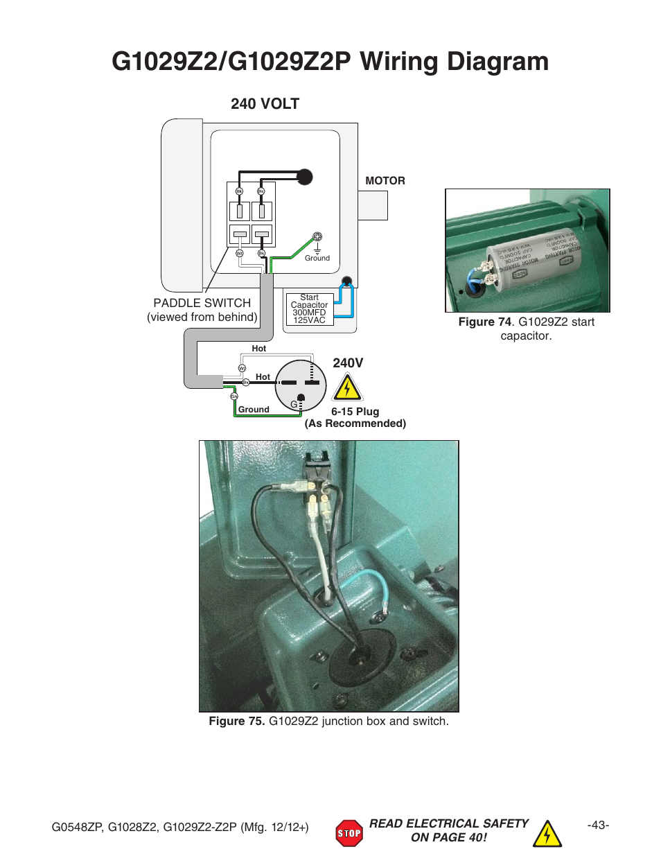 240 volt | Grizzly G1029Z2P  EN User Manual | Page 45 / 56
