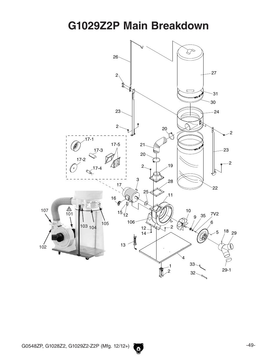 Grizzly G1029Z2P  EN User Manual | Page 51 / 56