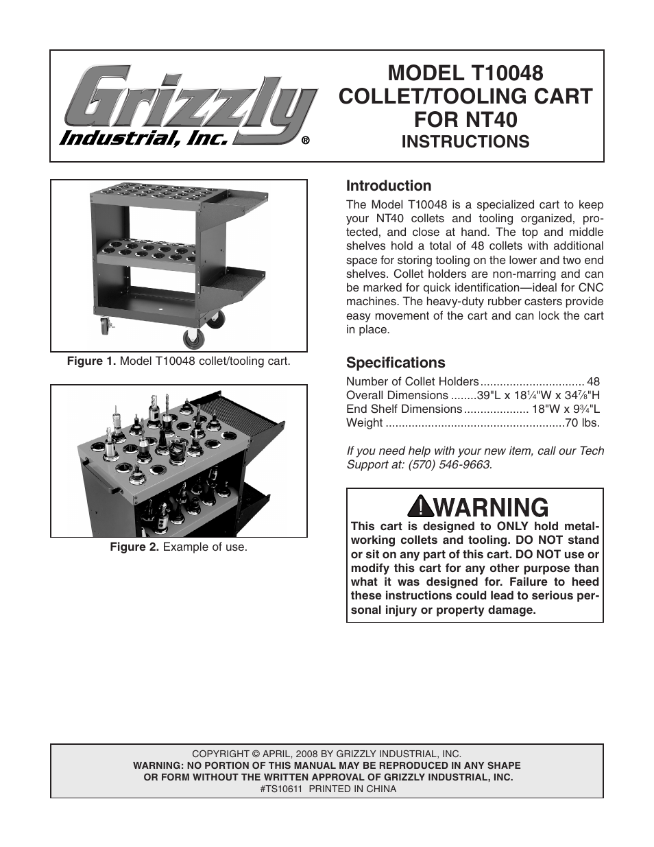 Grizzly T10048 User Manual | 4 pages