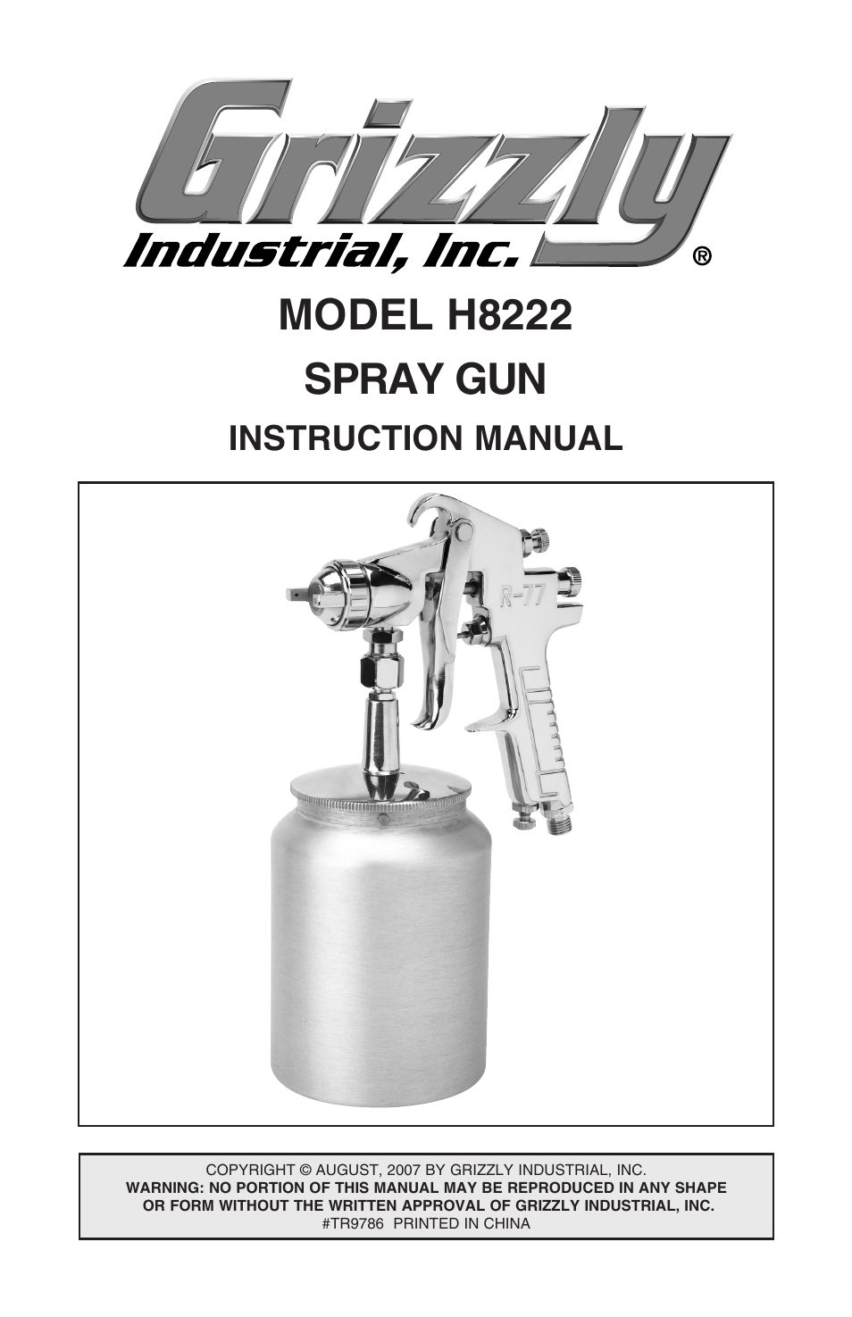 Grizzly Model H8222 User Manual | 16 pages