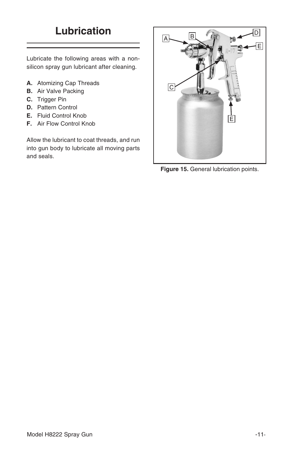 Lubrication | Grizzly Model H8222 User Manual | Page 12 / 16