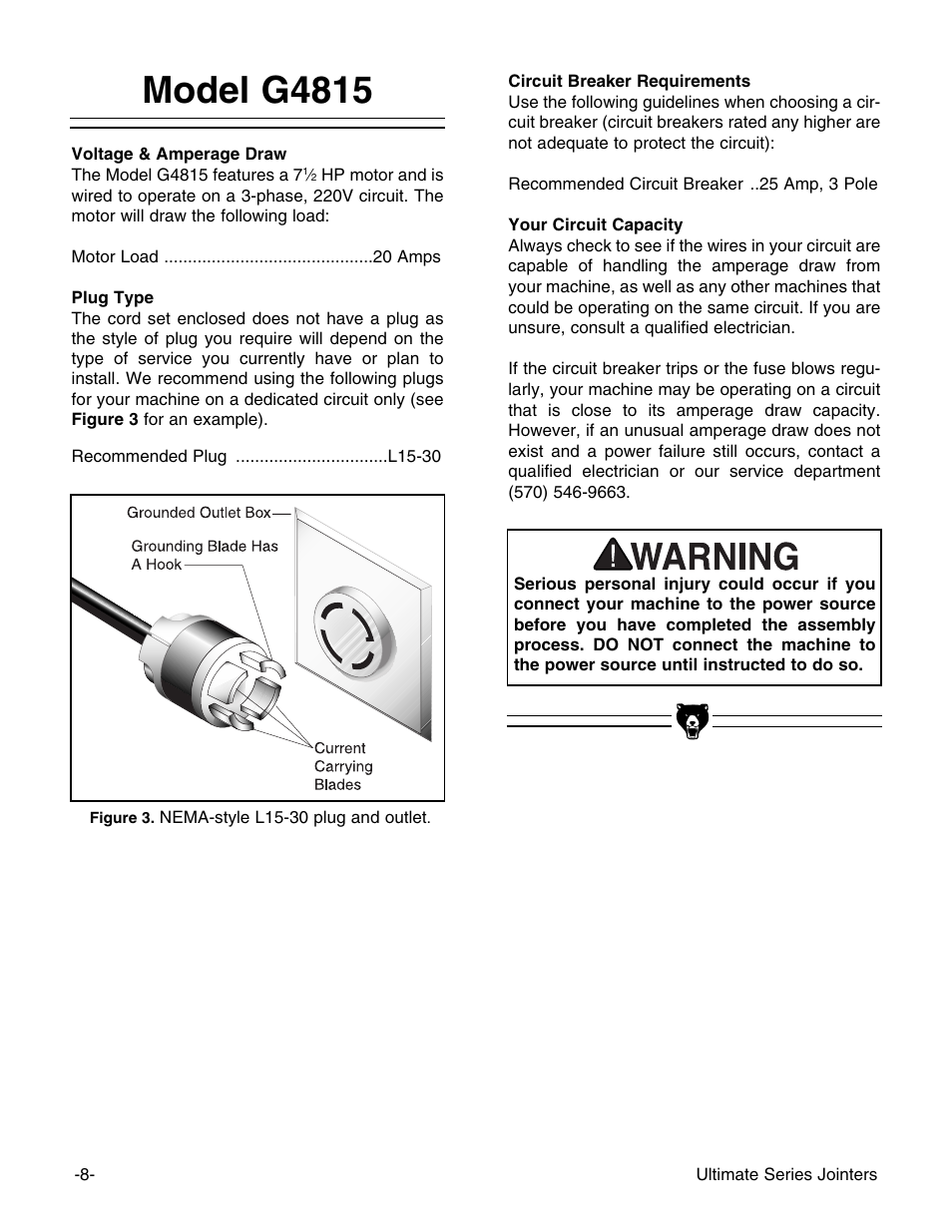 Model g4815 | Grizzly G9953ZX User Manual | Page 10 / 76