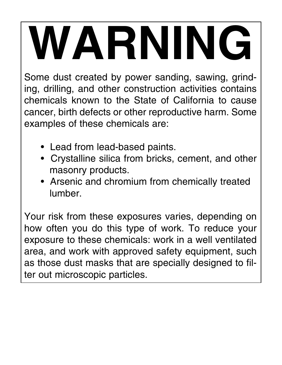 Warning | Grizzly G9953ZX User Manual | Page 2 / 76