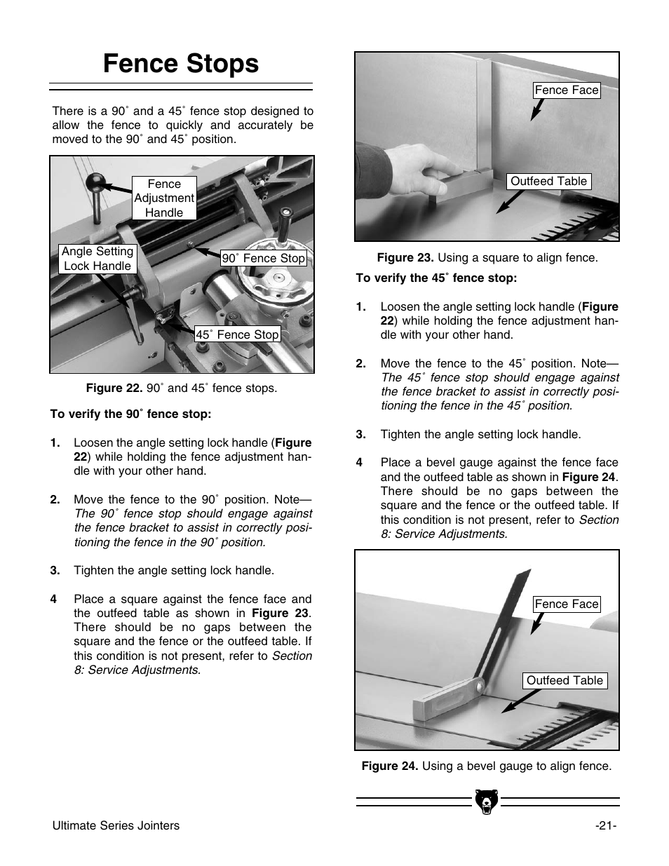 Fence stops | Grizzly G9953ZX User Manual | Page 23 / 76