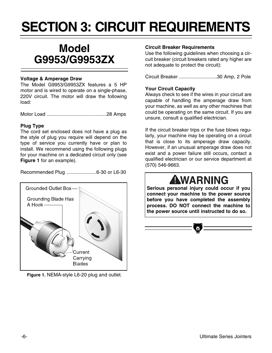 Grizzly G9953ZX User Manual | Page 8 / 76