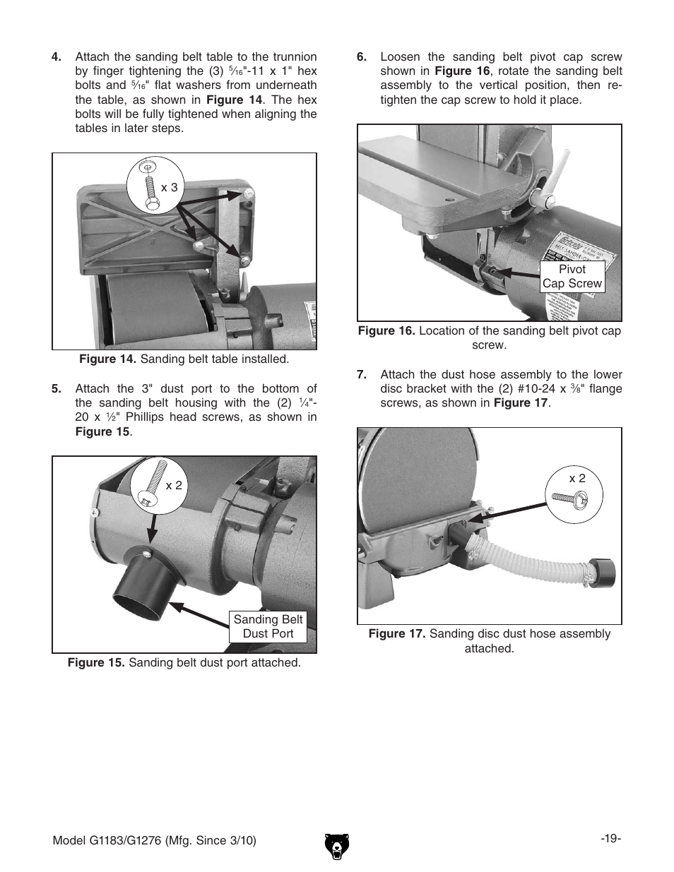 Grizzly COMBINATION SANDER G1183 User Manual | Page 21 / 48