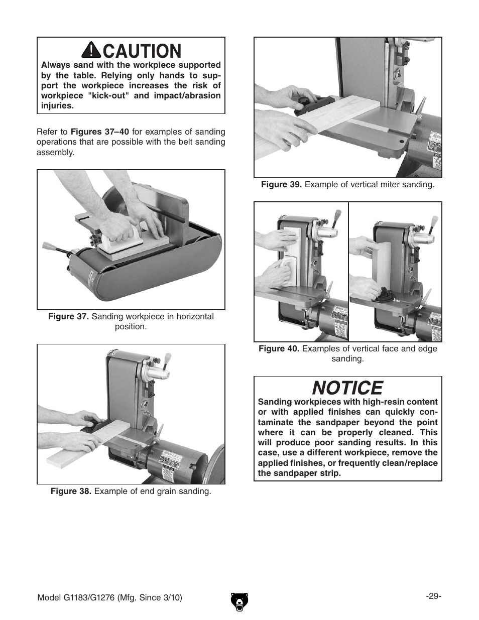 Grizzly COMBINATION SANDER G1183 User Manual | Page 31 / 48