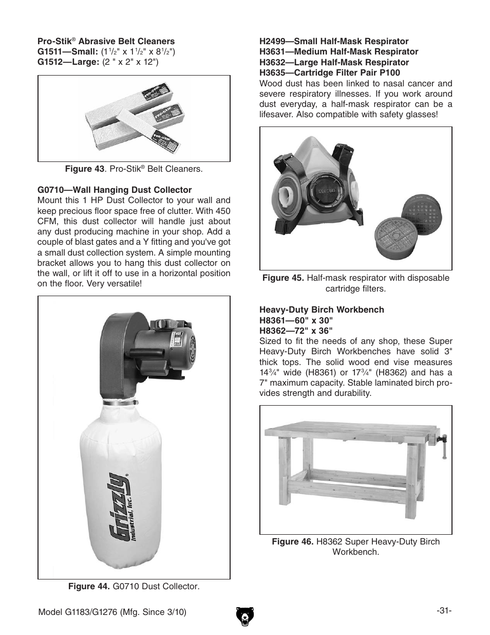 Grizzly COMBINATION SANDER G1183 User Manual | Page 33 / 48