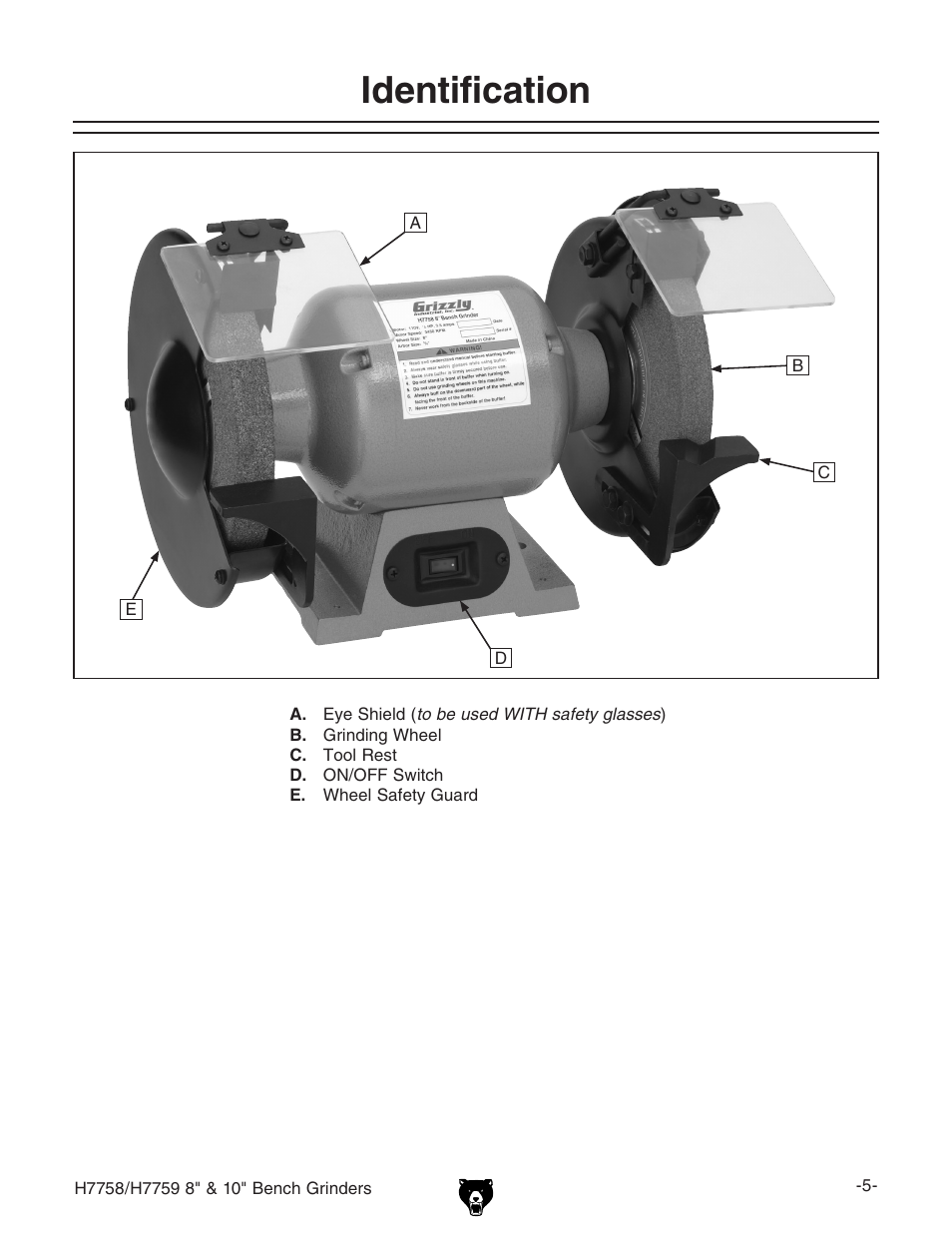 Identification | Grizzly H7758/H7759 User Manual | Page 7 / 28