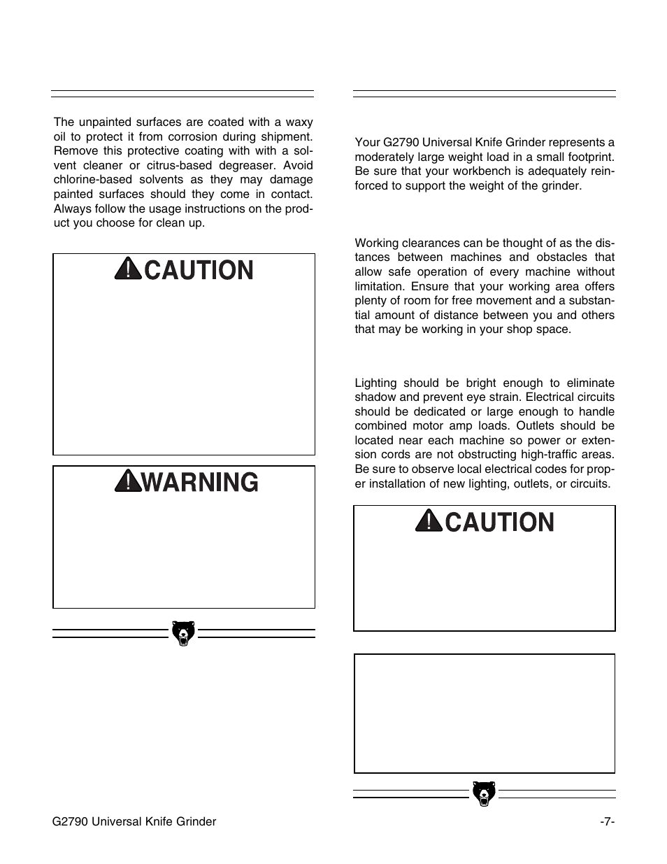 Clean up site considerations, Notice | Grizzly G2790 User Manual | Page 10 / 23