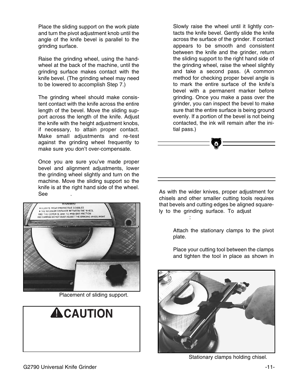 Narrow knives | Grizzly G2790 User Manual | Page 14 / 23