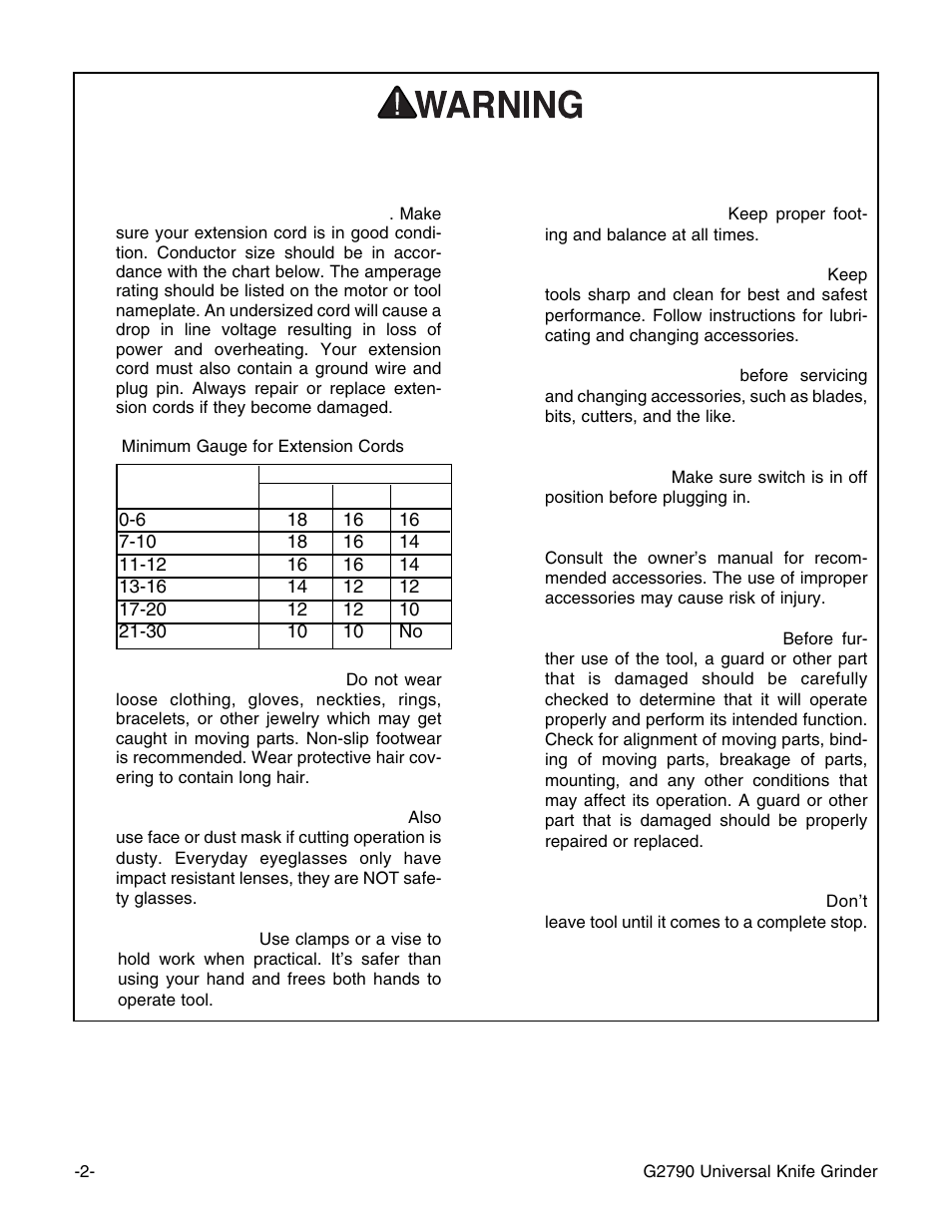 Safety instructions for power tools | Grizzly G2790 User Manual | Page 5 / 23