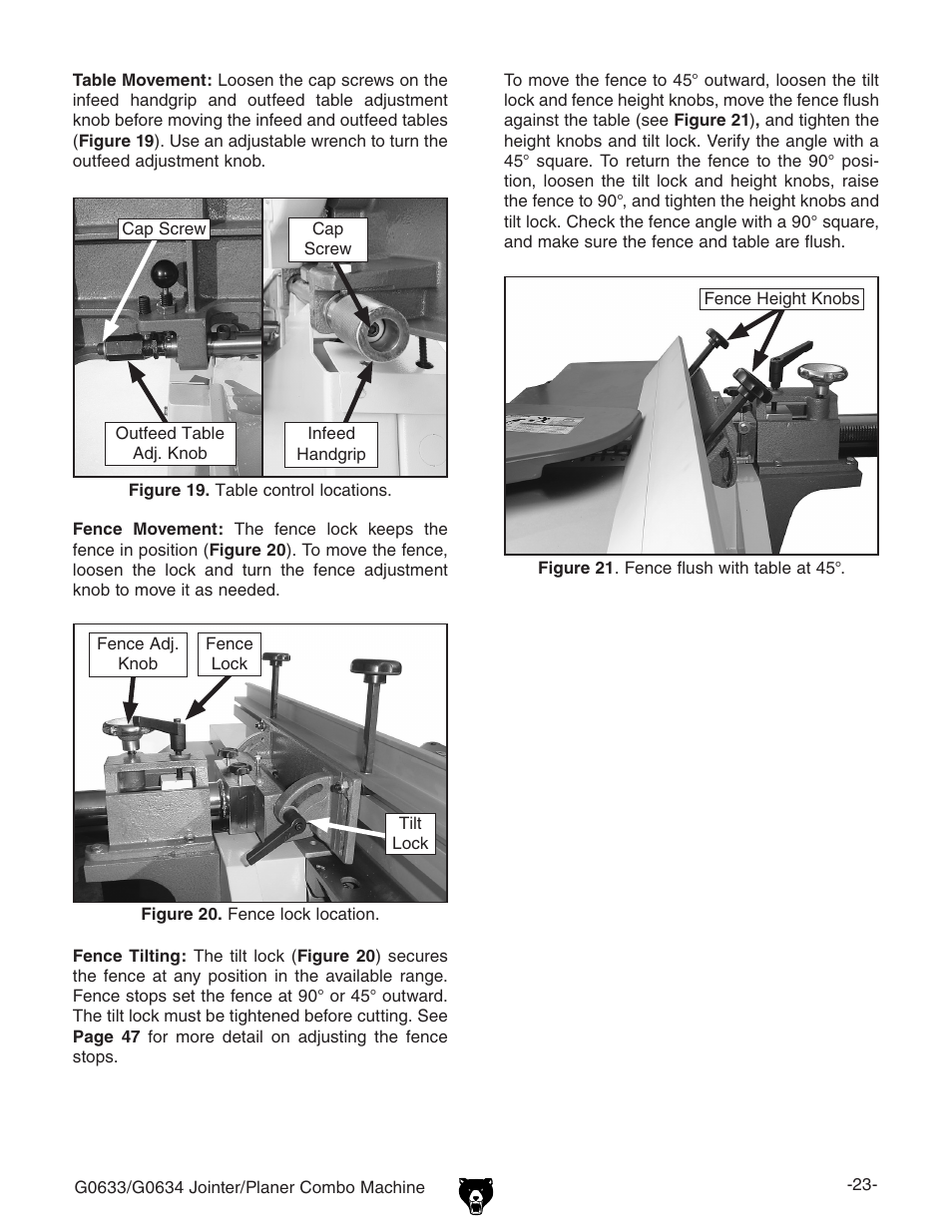 Grizzly G0633/G0634 User Manual | Page 25 / 72