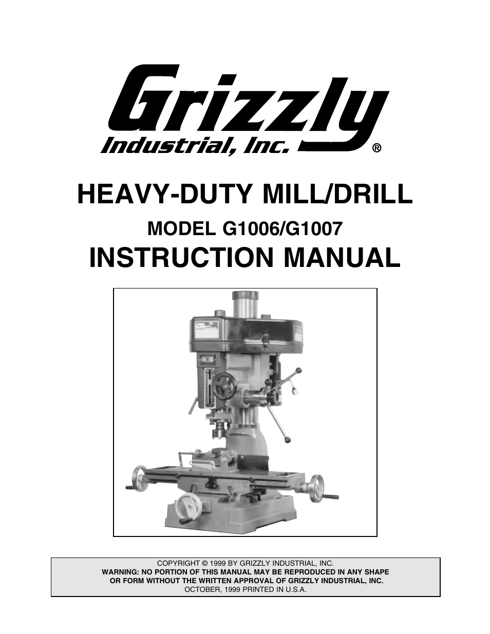 Grizzly G1006 User Manual | 23 pages