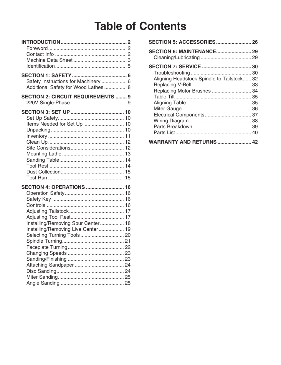 Grizzly G0456 User Manual | Page 3 / 48