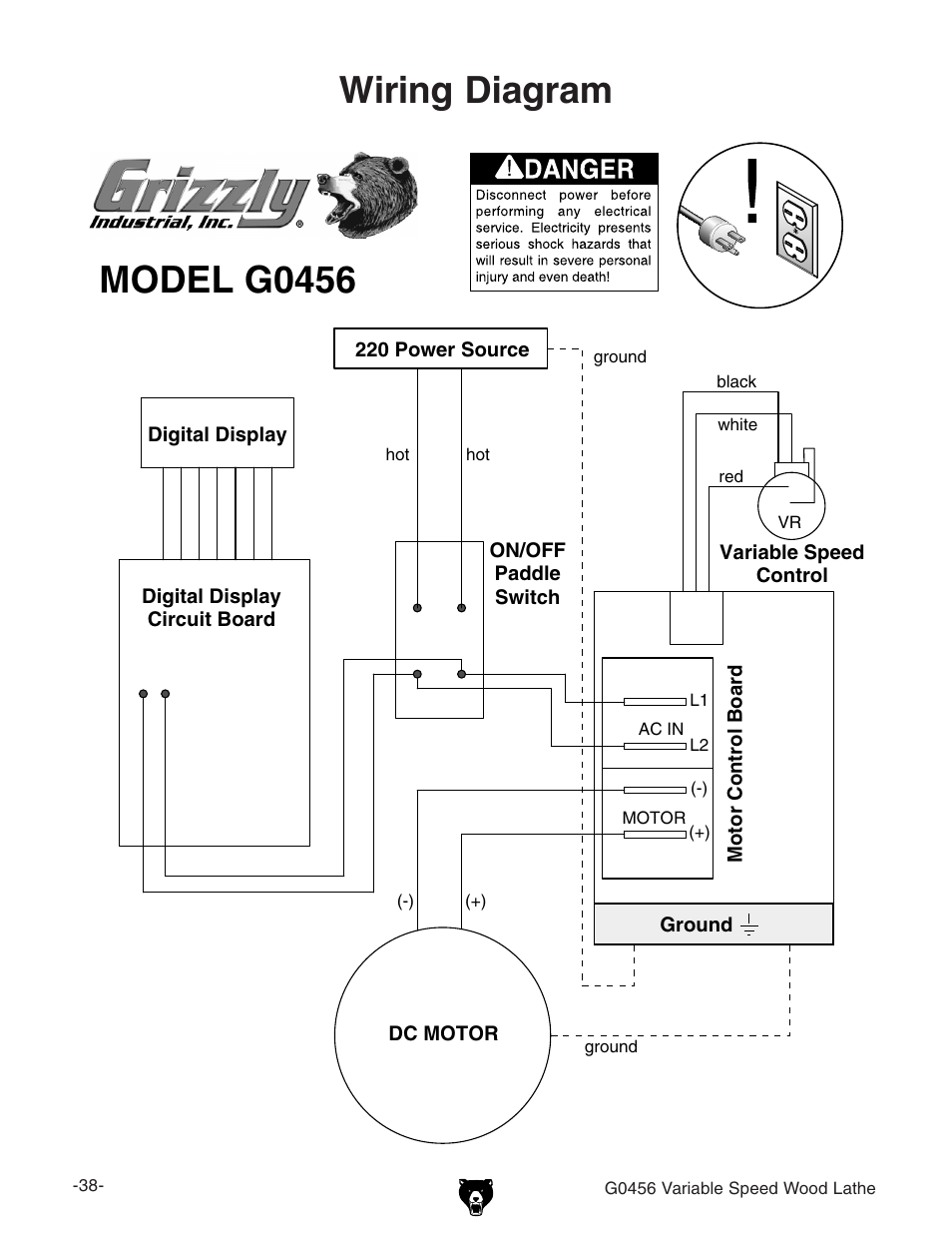 Wiring diagram | Grizzly G0456 User Manual | Page 40 / 48