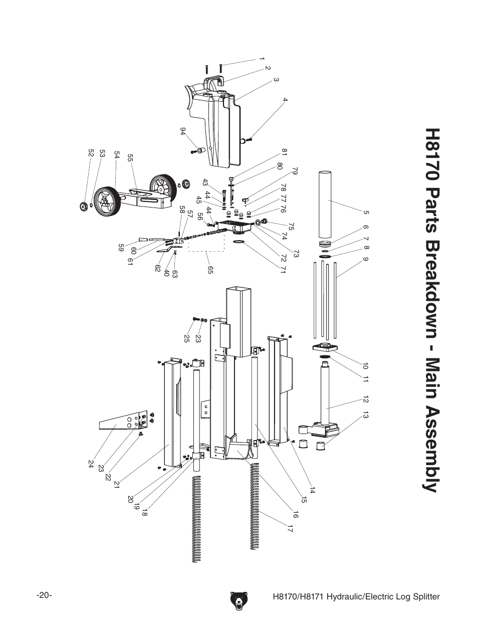 H81 70 p ar ts b re ak d ow n - m ain a ss em b ly | Grizzly H8170/H8171 User Manual | Page 22 / 32