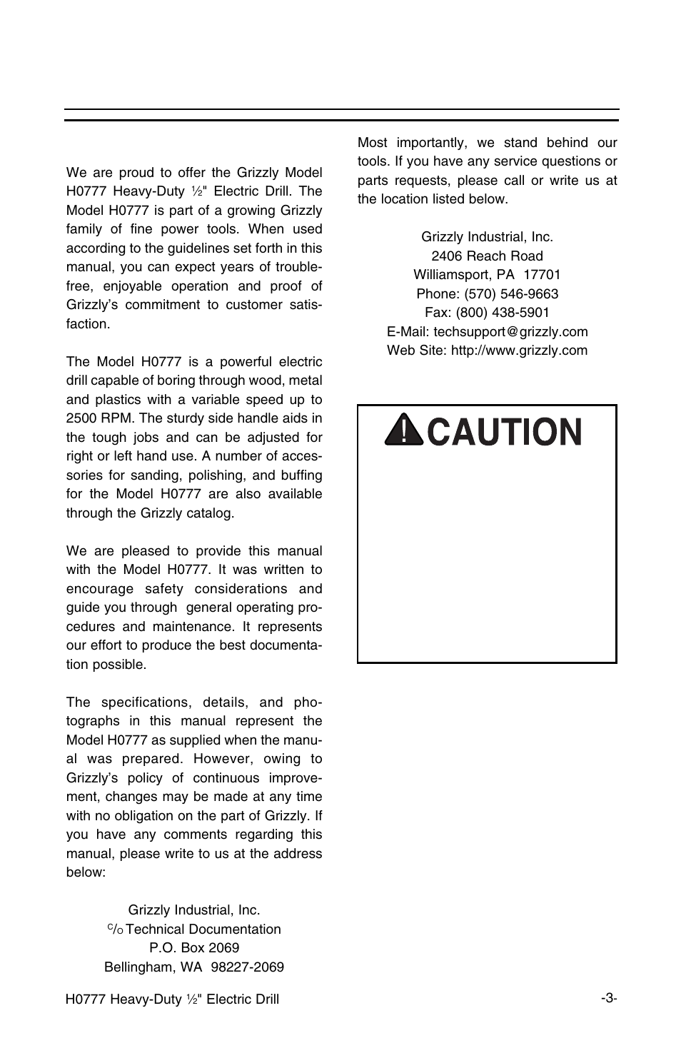 Introduction, Commentary | Grizzly H0777 User Manual | Page 5 / 10