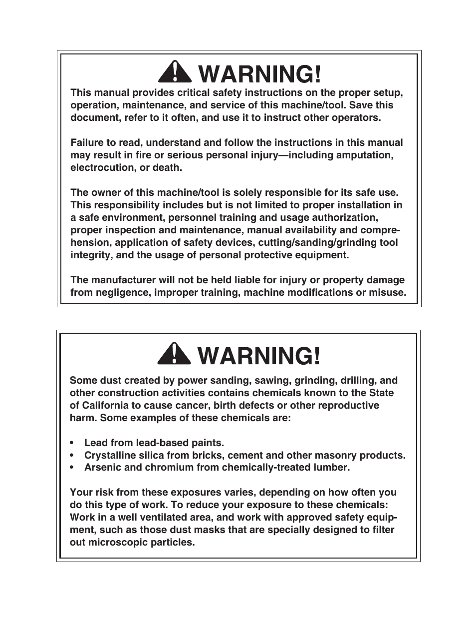 Grizzly 3HP Dry Spray Booth G0533 User Manual | Page 2 / 32
