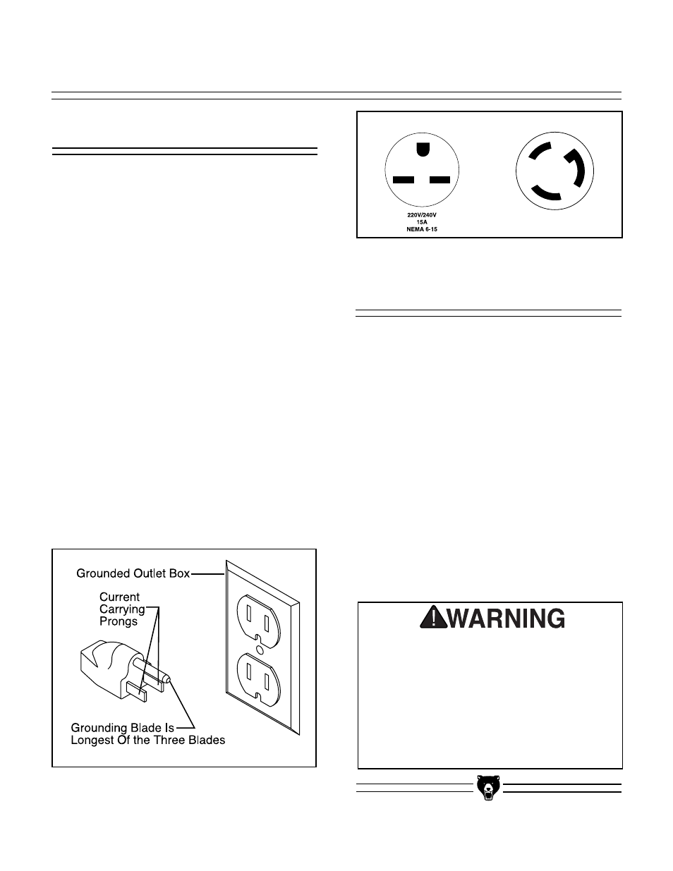 Grounding | Grizzly Heavy Duty Wood G1495 User Manual | Page 6 / 28